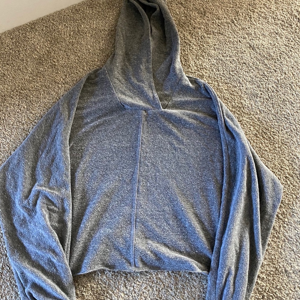 Josh Brown cropped grey hoodie